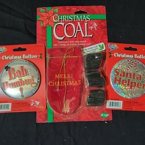 Christmas buttons and coal